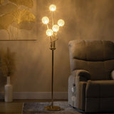 K9 Crystal Floor Lamp for Living Room, 5 Light Upright Standing Lamp, Gold