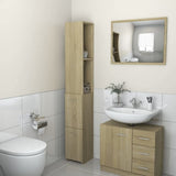 Bathroom Cabinet Smoked Oak 25x25x170 cm Engineered Wood