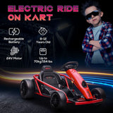 24V Electric Go Kart for Kids with Music, Horn Honking,