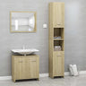 3 Piece Bathroom Furniture Set Smoked Oak Engineered Wood