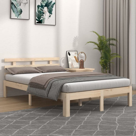 Bed Frame Grey Solid Wood 90x190 cm 3FT Single