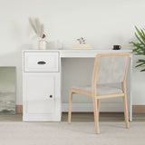 Desk with Drawer White 115x50x75 cm Engineered Wood