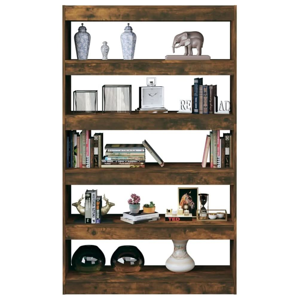 Book Cabinet/Room Divider Smoked Oak 100x30x166 cm