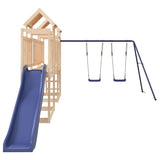 Playhouse with Slide Swings Solid Wood Pine