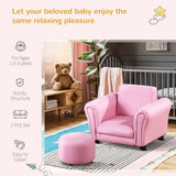 Kids Sofa Children Chair Seat Armchair W/Footstool Playroom Bedroom Pink