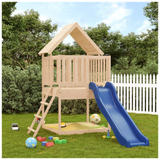 Playhouse with Slide Ladder Solid Wood Pine