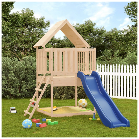 Playhouse with Slide Ladder Solid Wood Pine