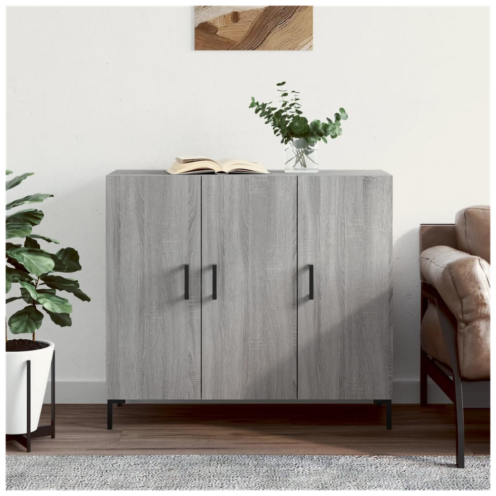 Sideboard Grey Sonoma 90x34x80 cm Engineered Wood