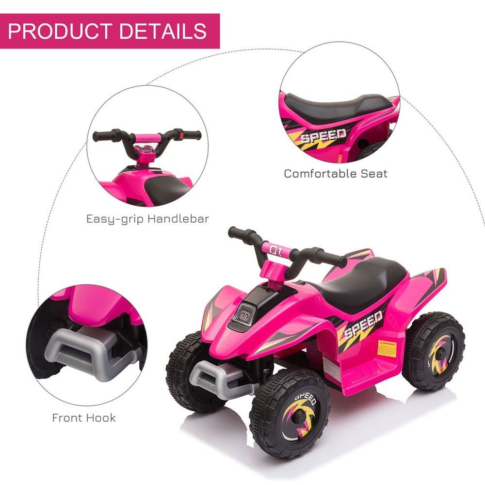 6V Kids Electric Ride on Car with Big Wheels 18-36 Months Toddlers Pink