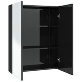 Bathroom Mirror Cabinet 60x15x75 cm MDF Shining Black