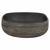 Countertop Basin Grey and Black Oval 59x40x14 cm Ceramic