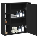 Bathroom Mirror Cabinet Black 60x16x60 cm Engineered Wood