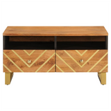 Coffee Table Brown and Black 80x54x40 cm Solid Wood Mango