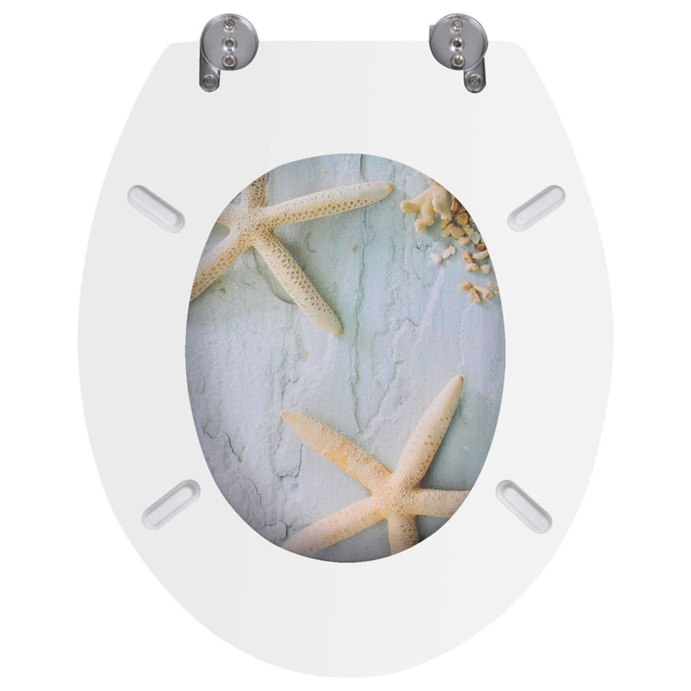 vidaXL WC Toilet Seat MDF Lid Starfish