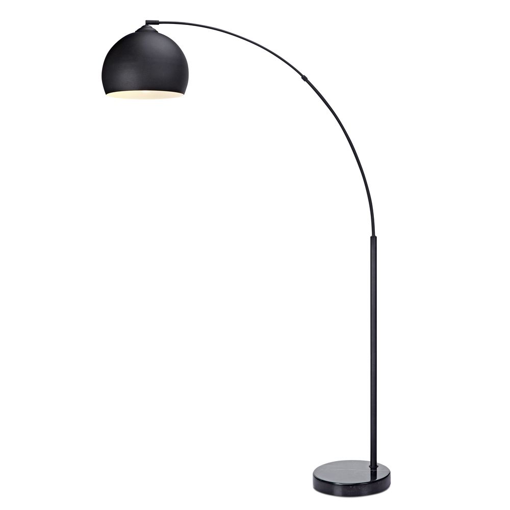 Arquer Arc Curved LED Floor Lamp & Shade, Modern Lighting, Black