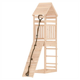 Playhouse with Climbing Wall Solid Wood Pine