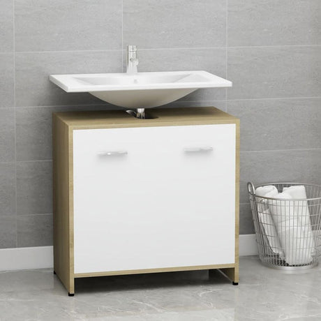 Bathroom Cabinet Smoked Oak 60x33x60 cm Engineered Wood