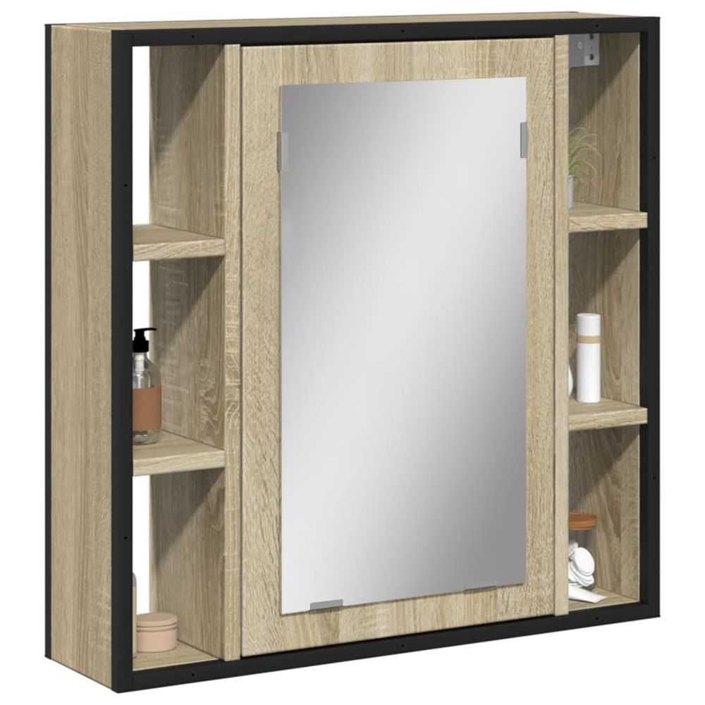 Bathroom Mirror Cabinet Sonoma Oak 60x16x60 cm Engineered Wood