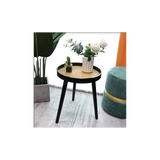 Cane Black Round Side Table