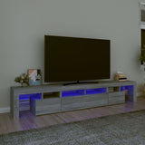 TV Cabinet with LED Lights White 230x36.5x40 cm