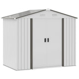 Steel Storage Shed Garden Tool house 7' x 4'  White-AS