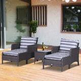 5-Piece PE Rattan Outdoor Garden Furniture Set