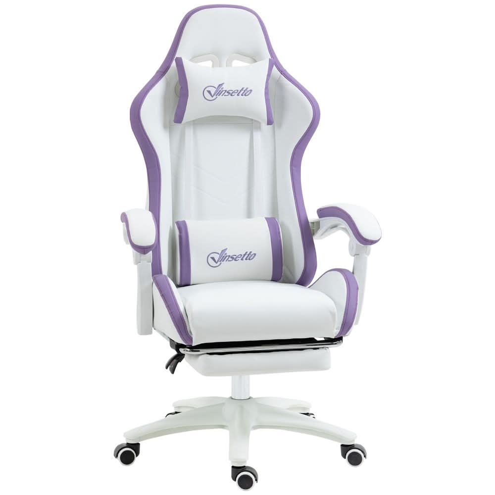 Vinsetto Racing Style Gaming Chair with Reclining Function Footrest, Purple