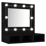 Mirror Cabinet with LED Black 60x31.5x62 cm