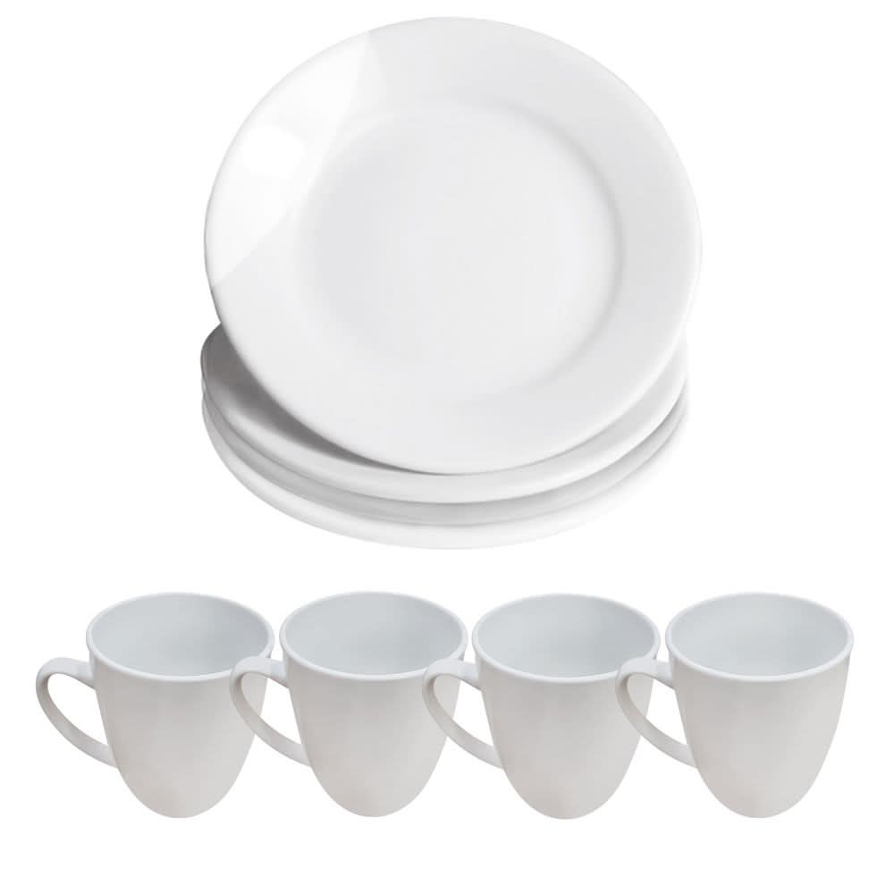 16 Piece White Porcelain Dinner Set | M&W