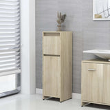 Bathroom Cabinet Smoked Oak 30x30x95 cm Engineered Wood