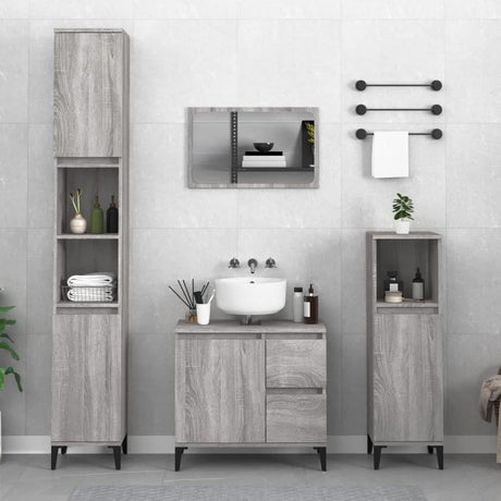 Bathroom Cabinet White 30x30x190 cm Engineered Wood