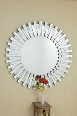 Starburst All Glass Stylised Round Mirror