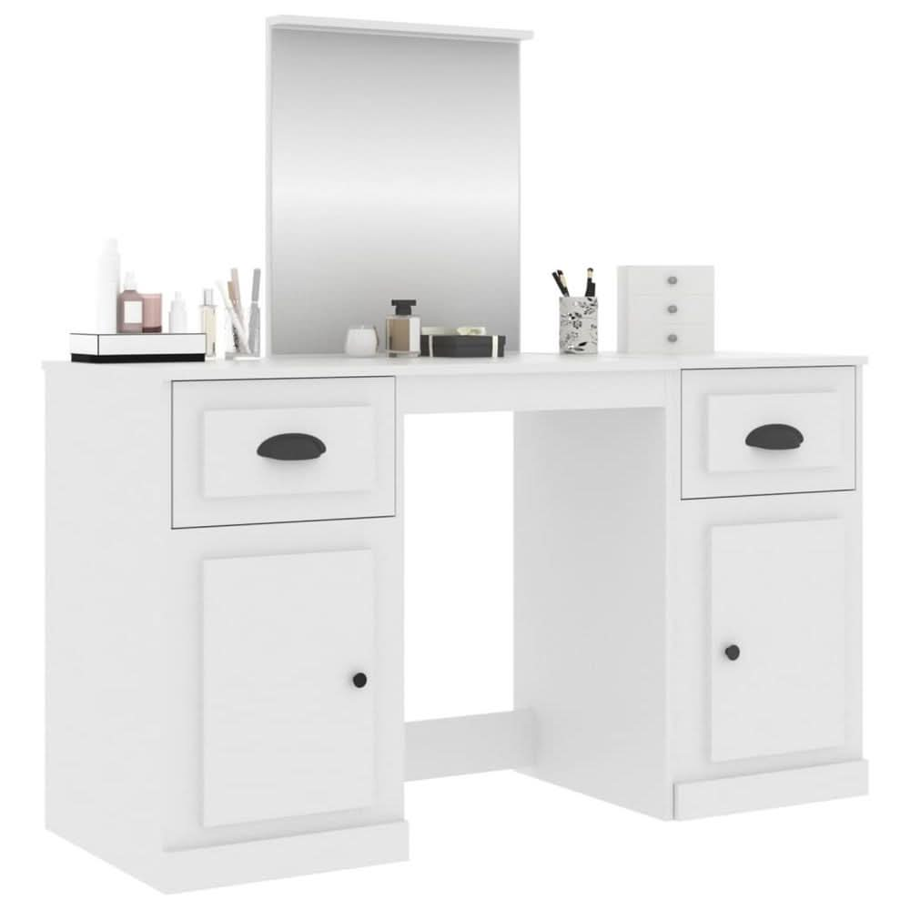 Dressing Table with Mirror White 130x50x132.5 cm