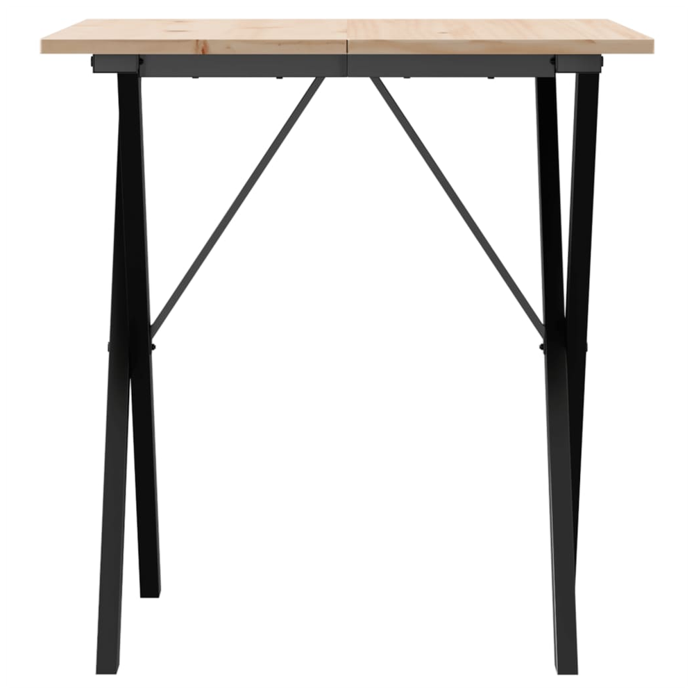 Dining Table X-Frame 70x70x75 cm Solid Wood Pine and Cast Iron