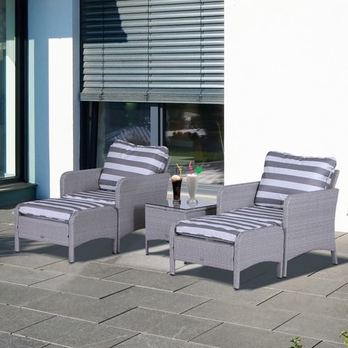 5-Piece PE Rattan Outdoor Garden Furniture Set