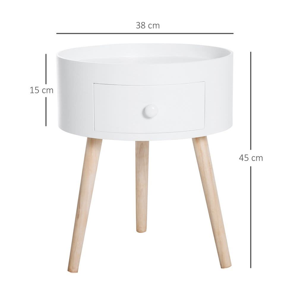 Round Coffee Table,  ?38 x 45H cm-White