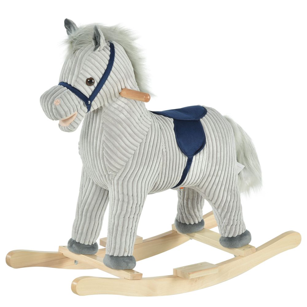 Children's Rocking Horse Ride-On Sound Wood Base Handlebars