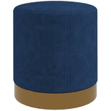 Modern Round Footstool, Fabric Upholstered Foot Rest