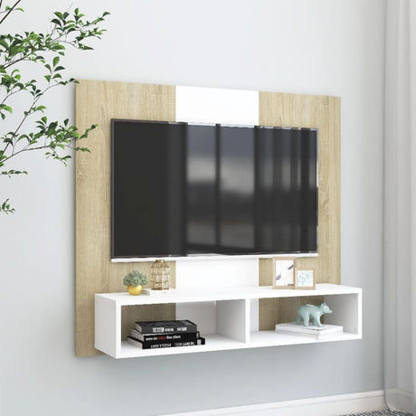 Wall TV Cabinet White 102x23.5x90 cm Engineered Wood