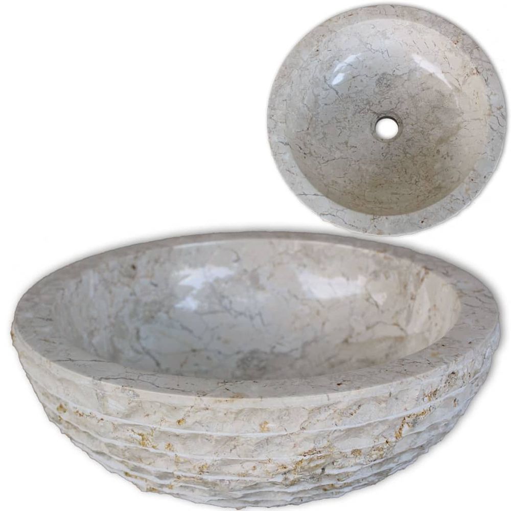 Basin Marble 40 cm Black