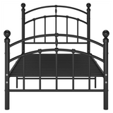 Bed Frame Black Metal 90x200 cm