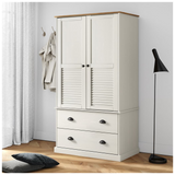 Wardrobe VIGO White 90x55x176 cm Solid Wood Pine