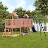 Playhouse with Slide Swings Solid Wood Pine