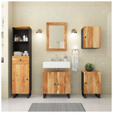 5 Piece Bathroom Furniture Set Solid Wood Acacia