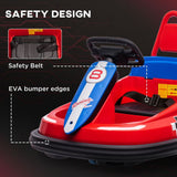 6V Kids Bumper Car, 360-Degree Rotation Waltzer Car w/ 2 Speeds - Red