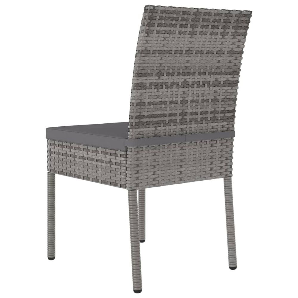 Garden Dining Chairs 4 pcs Poly Rattan Grey