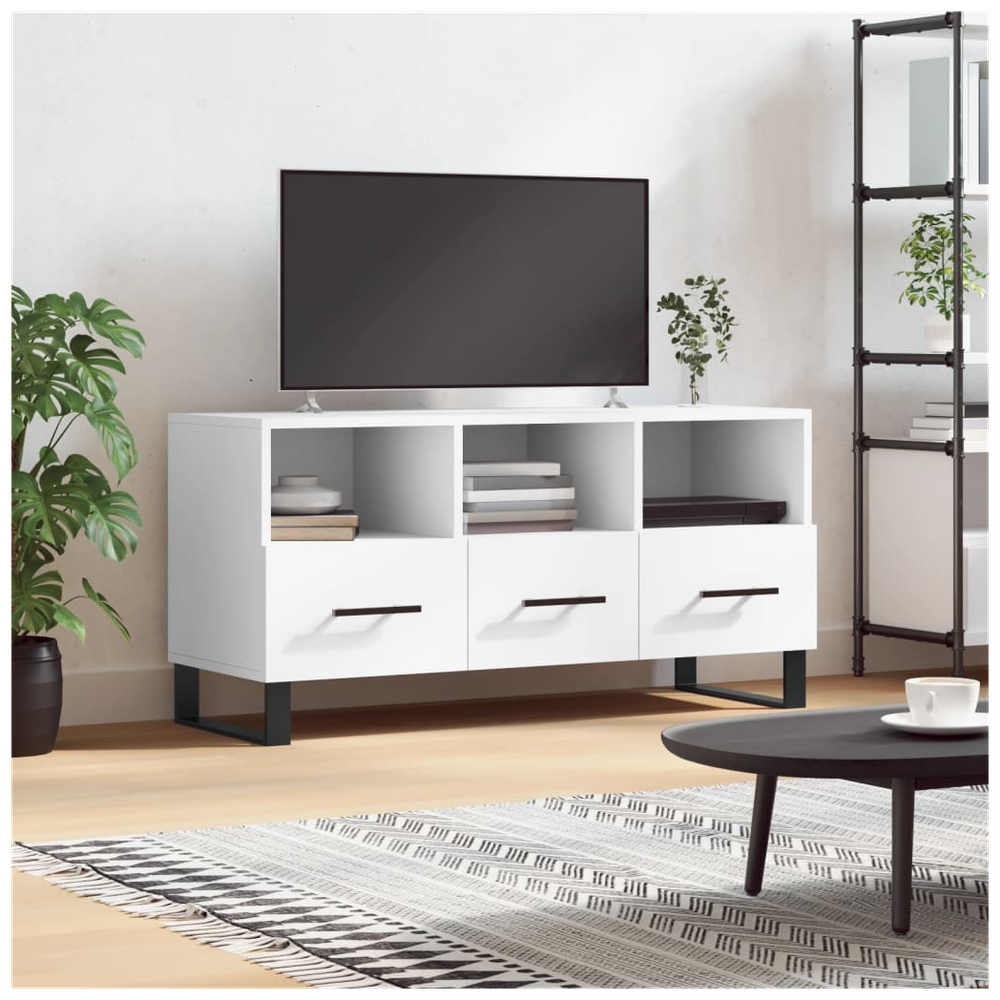 TV Cabinet White 102x36x50 cm Engineered Wood