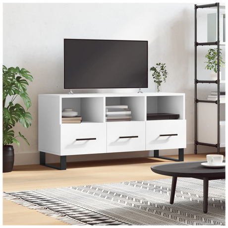 TV Cabinet White 102x36x50 cm Engineered Wood