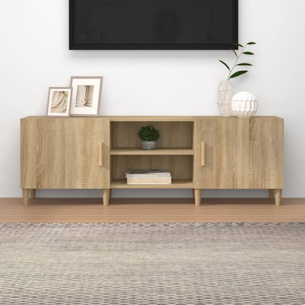 TV Cabinet Smoked Oak 150x30x50 cm Engineered Wood