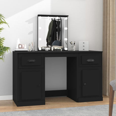 Dressing Table with LED White 130x50x132.5 cm